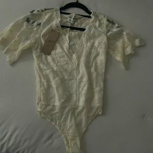 Cream Lacey Bodysuit (new)